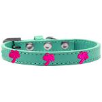 Pink Palm Tree Widget Dog Collar Aqua Size 10