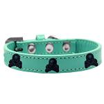 Skull Widget Dog Collar Aqua Size 18