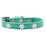 Snowflake Widget Dog Collar Aqua Size 10