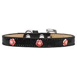 Red Rose Widget Dog Collar Black Ice Cream Size 10