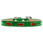 Red Bone Widget Dog Collar Emerald Green Ice Cream Size 10