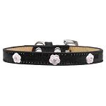 Light Pink Rose Widget Dog Collar Black Ice Cream Size 10