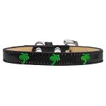 Green Palm Tree Widget Dog Collar Black Ice Cream Size 14