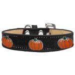 Pumpkin Widget Dog Collar Black Ice Cream Size 10