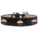 Red Cupcake Widget Dog Collar Black Ice Cream Size 14