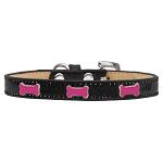 Pink Bone Widget Dog Collar Black Ice Cream Size 10