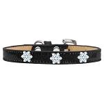 Snowflake Widget Dog Collar Black Ice Cream Size 10