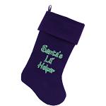 Santa's Lil' Helper Screen Print 18 inch Velvet Christmas Stocking Purple