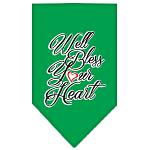 Well Bless Your Heart Screen Print Bandana Emerald Green Large