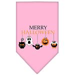 Merry Halloween Screen Print Bandana Light Pink Large