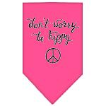 Be Hippy Screen Print Bandana Bright Pink Large