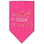 Cuter Than Cupid Screen Print Bandana Bright Pink Large