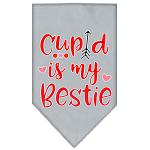 Cupid is my Bestie Screen Print Bandana Grey Large