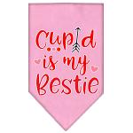 Cupid is my Bestie Screen Print Bandana Light Pink Large