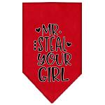 Mr Steal Your Girl Screen Print Bandana Red Large