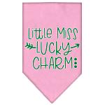 Little Miss Lucky Charm Screen Print Bandana Light Pink Large