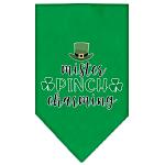 Mister Pinch Charming Screen Print Bandana Emerald Green Large