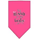 Bunny is my Bestie Screen Print Bandana Bright Pink Large