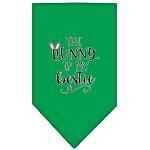 Bunny is my Bestie Screen Print Bandana Emerald Green Large