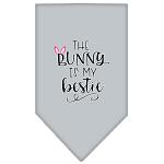 Bunny is my Bestie Screen Print Bandana Grey Large