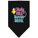 Chicks Rule Screen Print Bandana Black Large