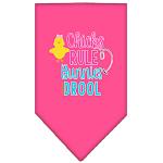 Chicks Rule Screen Print Bandana Bright Pink Large