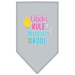 Chicks Rule Screen Print Bandana Grey Large