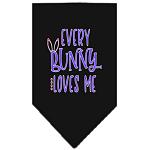 EveryBunny Loves Me Screen Print Bandana Black Large