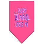 EveryBunny Loves Me Screen Print Bandana Bright Pink Large