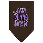 EveryBunny Loves Me Screen Print Bandana Cocoa Large