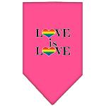 Love is Love Screen Print Bandana Bright Pink Large