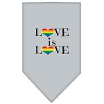 Love is Love Screen Print Bandana Grey Large