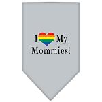 I heart my Mommies Screen Print Bandana Grey Large