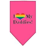 I Heart my Daddies Screen Print Bandana Bright Pink Large