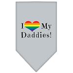 I Heart my Daddies Screen Print Bandana Grey Large