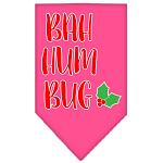 Bah Humbug Screen Print Bandana Bright Pink Large