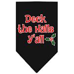 Deck the Halls Y'all Screen Print Bandana Black Large