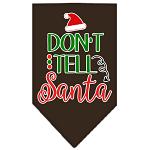 Don't Tell Santa Screen Print Bandana Cocoa Large