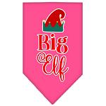 Big Elf Screen Print Bandana Bright Pink Large