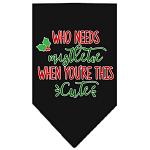 Who Needs Mistletoe Screen Print Bandana Black Large