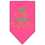Hope Rudolph Eats Naughty List Screen Print Bandana Bright Pink Large