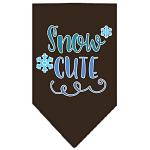 Snow Cute Screen Print Bandana Cocoa Large