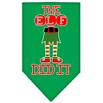 The Elf Did It Screen Print Bandana Emerald Green Large