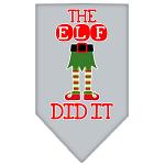 The Elf Did It Screen Print Bandana Grey Large