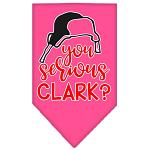 You Serious Clark? Screen Print Bandana Bright Pink Large