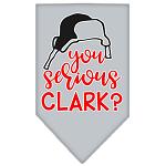 You Serious Clark? Screen Print Bandana Grey Large