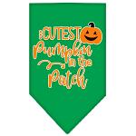 Cutest Pumpkin in the Patch Screen Print Bandana Emerald Green Large