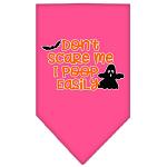 Don't Scare Me, Poops Easily Screen Print Bandana Bright Pink Large