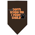 Don't Scare Me, Poops Easily Screen Print Bandana Cocoa Large