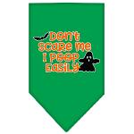 Don't Scare Me, Poops Easily Screen Print Bandana Emerald Green Large